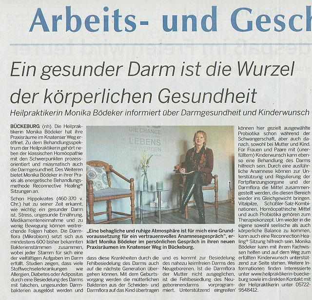 Presseveröffentlichung im Schaumburger Wochenblatt am 2. Februar 2019
